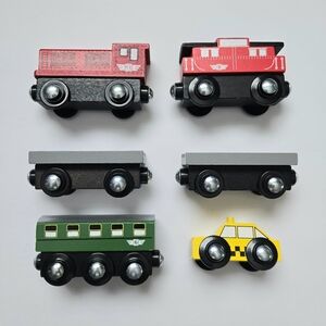 Imaginarium Wooden Trains / Taxi Car Lot Of 6